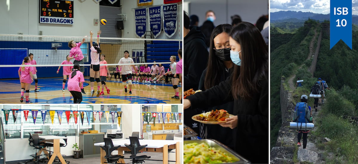 A collage of images of student activities