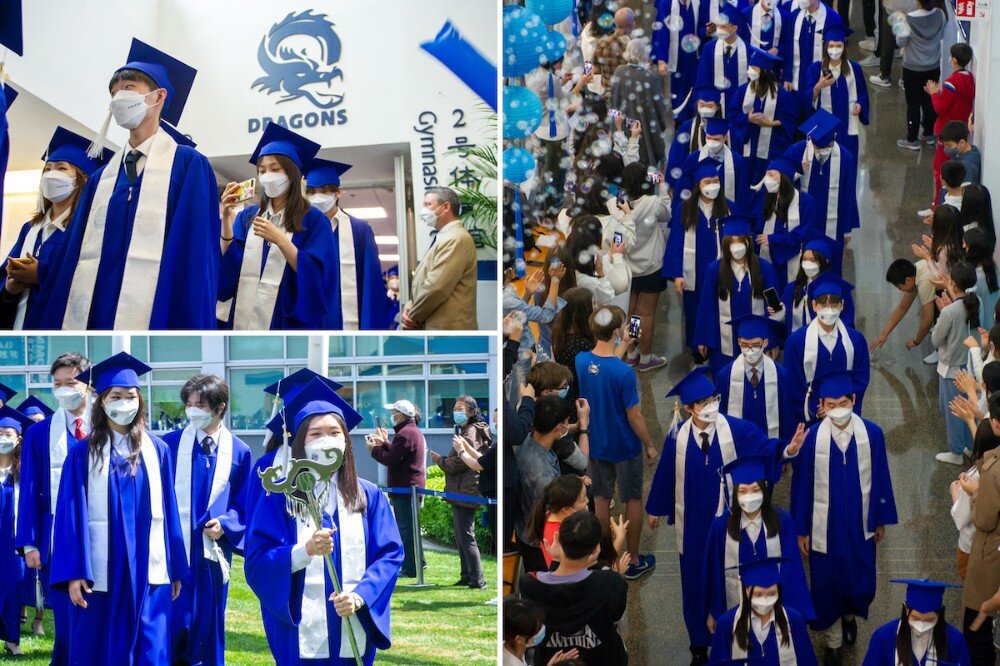 A collage of images of ISB's 2022 Graduation Ceremony