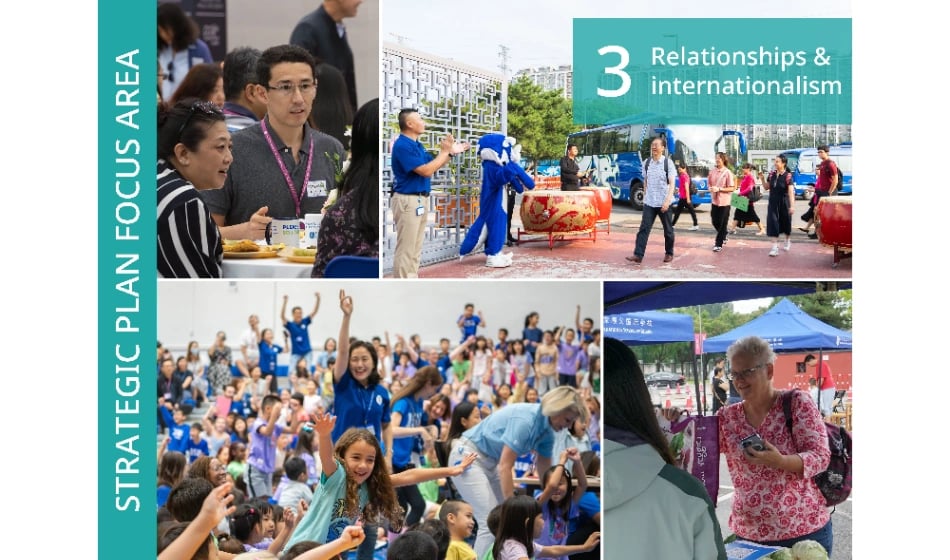 A collage of images of ISB community events