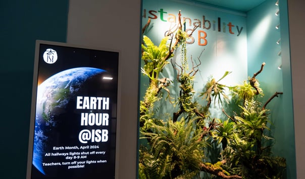 A display at ISB advertising Earth Hour