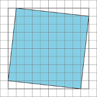 A blue square on a white grid