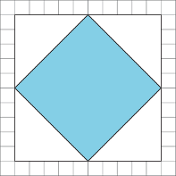 A blue square on a white grid