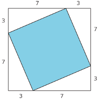 A blue square on a white grid