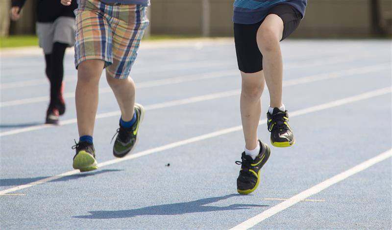 Runners feet on a track