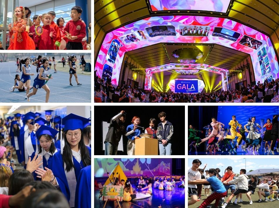 A collage of photos of ISB activities