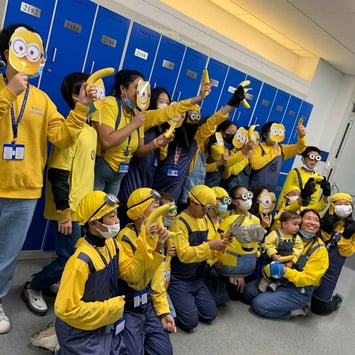 Can you spot Azucena in this crowd of Minions? (top row, third from left)