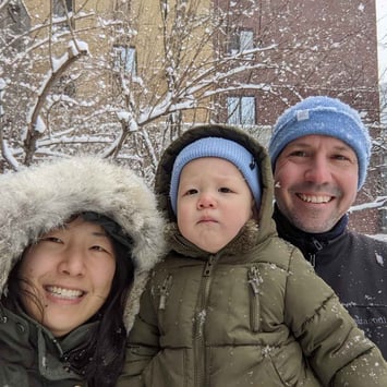 Amanda and Mike with their young son, Bo.